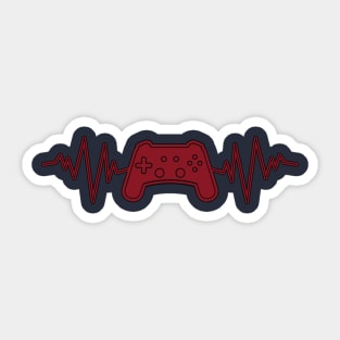 Gamer controller red hearbeat Sticker